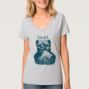 Camiseta Dois Estatuetas de Samurai Japoneses Design