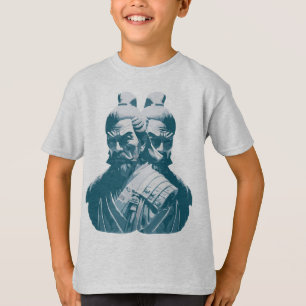 Camiseta Dois Estatuetas de Samurai Japoneses Design