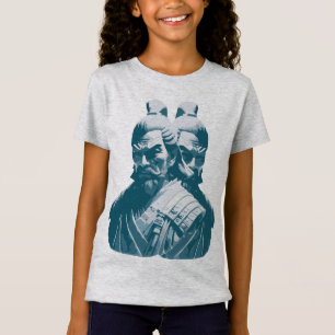 Camiseta Dois Estatuetas de Samurai Japoneses Design