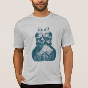 Camiseta Dois Estatuetas de Samurai Japoneses Design