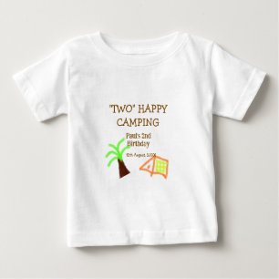 Camiseta Dois felizes acampamento 2º aniversário árvore aca
