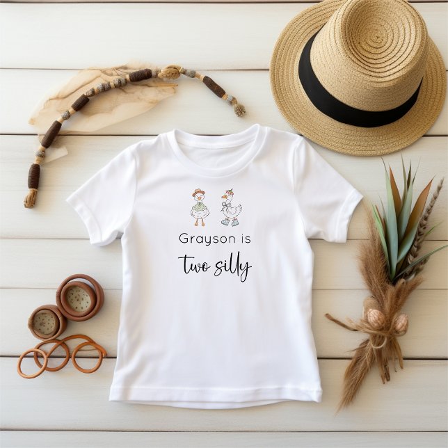 Camiseta Dois Gansos Bobos Aniversário Azul (Criador carregado)