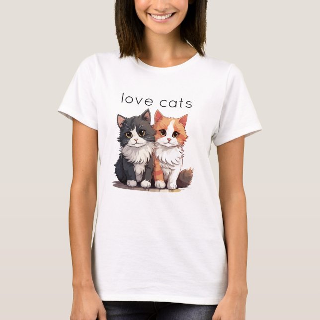 Camiseta Dois Gatos De Gatinhos Gelados (Frente)