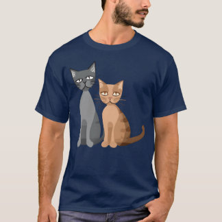 Camiseta Dois gatos engraçados