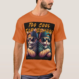 Camiseta Dois gatos são legais demais para a escola