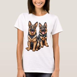 Camiseta Dois German shepherd