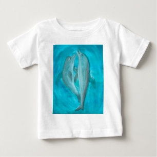 Camiseta Dois golfinhos jogando selvagens e livres no ocean
