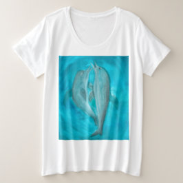 Camiseta Dois golfinhos jogando selvagens e livres no ocean