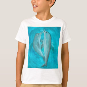 Camiseta Dois golfinhos jogando selvagens e livres no ocean