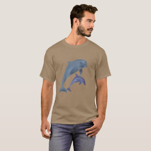 Camiseta Dois golfinhos tropicais que saltam ao lado de se