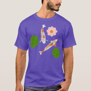 Camiseta Dois japoneses Koi Fish Waterlily Koi Pond