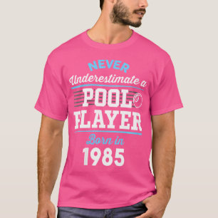 Camiseta Dois Jogador de Piscina de 40 anos Billiard