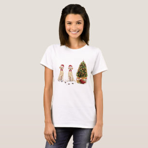 Camiseta Dois Labrador Retrievers Cachorro Natal Divertido
