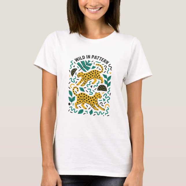 Camiseta Dois Leopardos de Estampa Selvagem (Frente)