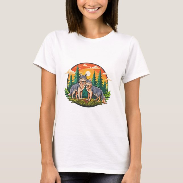 Camiseta Dois lobos (Frente)