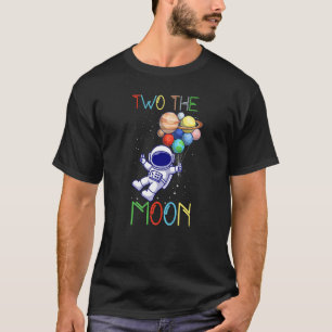 Camiseta Dois o astronauta do segundo aniversário da Lua co