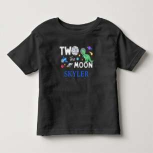 Camiseta Dois Para a Lua Dinossauro Astronauta 2º Aniversár
