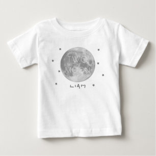 Camiseta Dois para a Lua Prata 2º Aniversário Menino