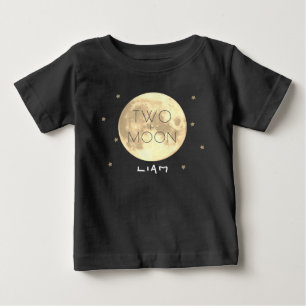 Camiseta Dois para a Lua Preto 2º Aniversário Menino