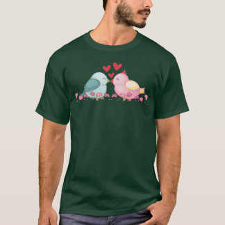 Camiseta dois pássaros beijando a família