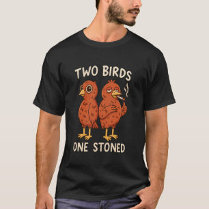 Camiseta Dois Pássaros Um Foi Chapado Engraçado Maconha Car