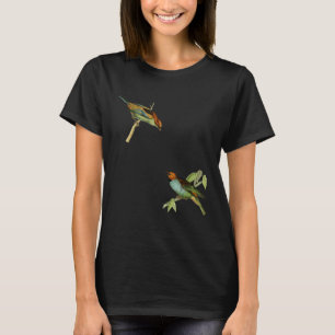 Camiseta Dois pássaros vintam jardim retrô