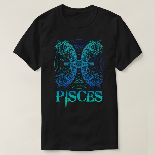 Camiseta Dois Peixes de T-Shi - Símbolo Zodónico de Peixes (Frente do Design)