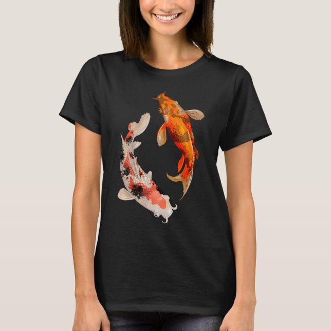 Camiseta Dois peixes Koi japoneses (Frente)