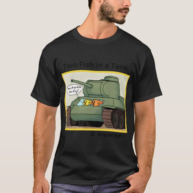 Camiseta Dois Peixes num Tanque (Frente)