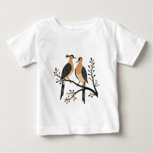 Camiseta Dois Pombos Cortados Estêncil Estilo Retrô 7