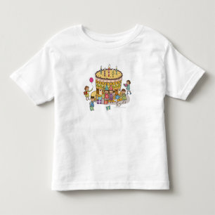 Camiseta Dois rapazes e três raparigas numa festa de aniver
