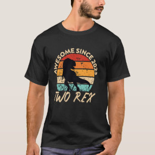 Camiseta Dois Rex 2º Aniversário Segundo Dinossauro 2 Anos