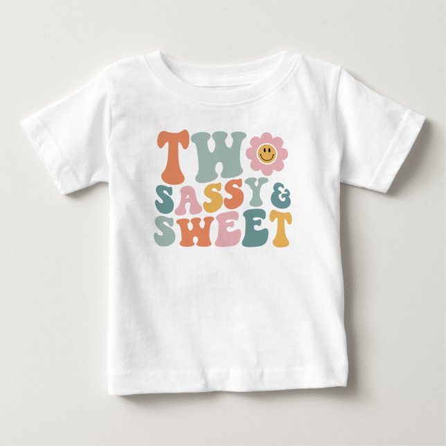 Camiseta Dois Sassy & Sweet Toddler Segundo Aniversário (Frente)