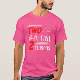 Camiseta Dois segundo aniversário de corrida rápido 2 curio
