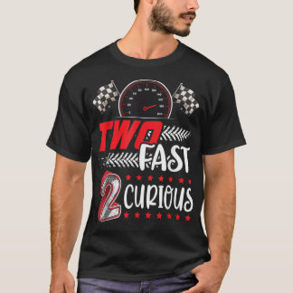 Camiseta Dois segundo aniversário de corrida rápido 2 curio