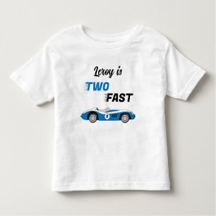 Camiseta Dois segundo aniversário Rápido Blue Vintage Car B