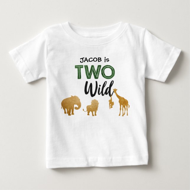 Camiseta Dois segundos aniversários de festas de Safari Sel (Frente)