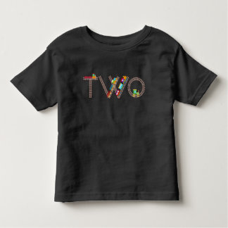 Camiseta Dois segundos aniversários Trem Toddler 2 Anos