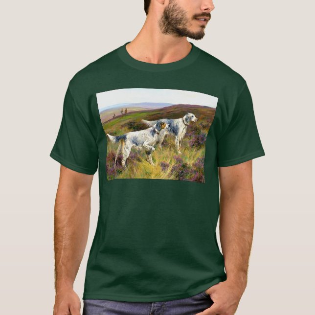 Camiseta Dois setters ingleses em um campo - Arthur Wardle (Frente)