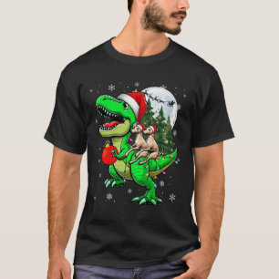 Camiseta Dois Tijolos Xmas Andando De Raça T-rex Crianças D
