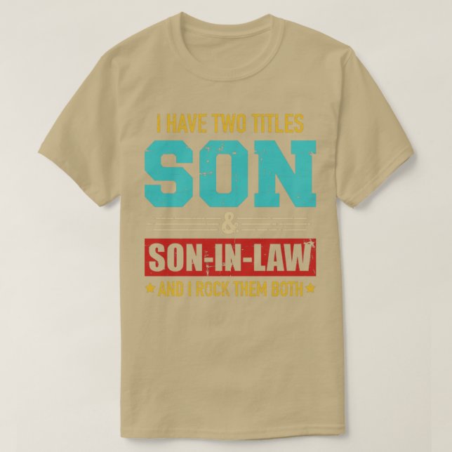 Camiseta Dois títulos: filho e filho da lei, retrato da vin (Frente do Design)