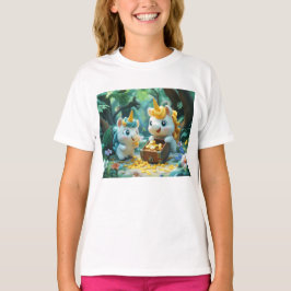 Camiseta Dois Unicórnios com caixa do tesouro