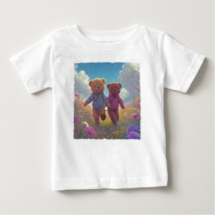 Camiseta Dois Ursinhos de Pelúcia Fofos Amigos 