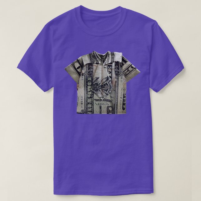 Camiseta Dólar Bill Origami E Tie (Frente do Design)