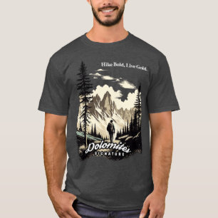 Camiseta Dolomites Caminhando com o Hike Bold Ao Vivo Doura