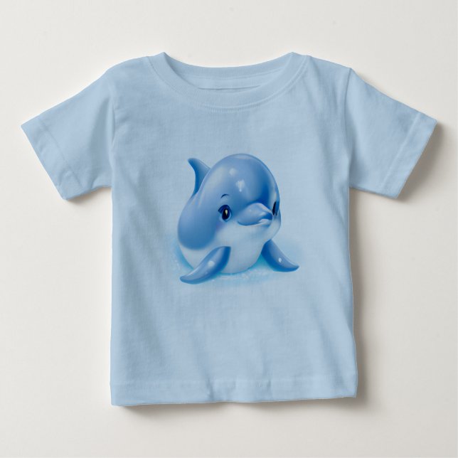 Camiseta Dolphin Azul Adorável (Frente)