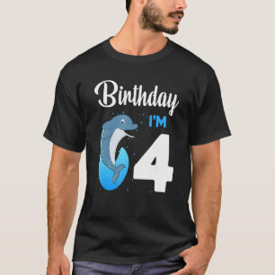 Camiseta Dolphin Birthday, 4 anos Meninos Meninos Meninos D