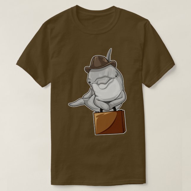 Camiseta Dolphin Businessman Briefcase (Frente do Design)