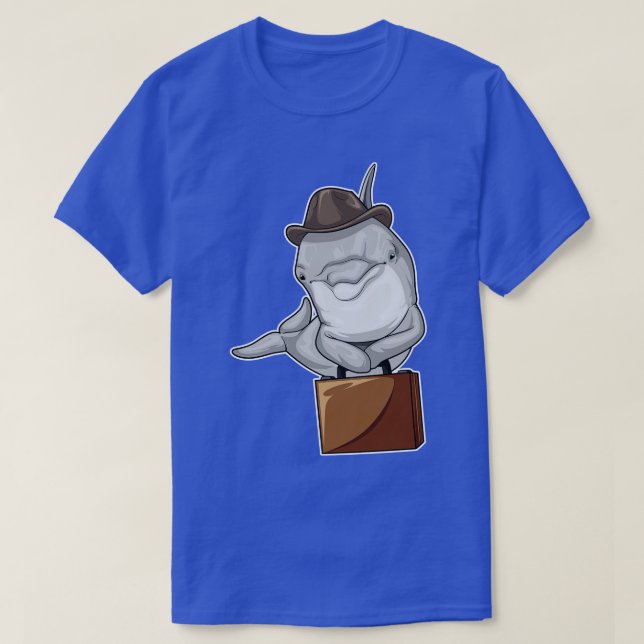 Camiseta Dolphin Businessman Briefcase (Frente do Design)