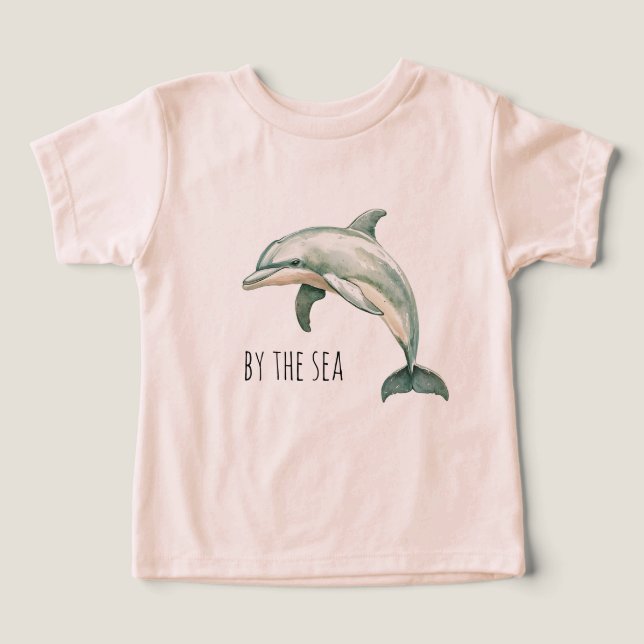 Camiseta Dolphin junto ao mar (Design frontal)